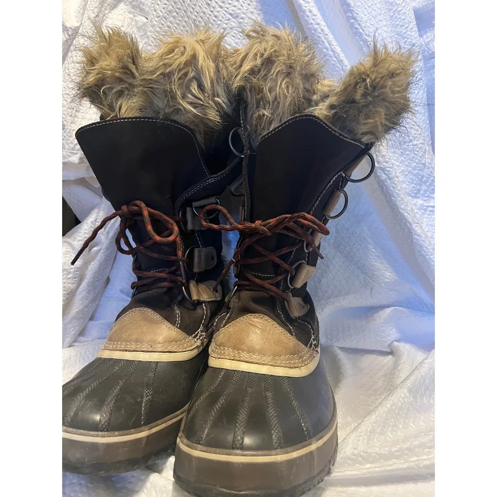 Sorel Joan of Arctic Women's Boots 11 Brown Faux Fur Waterproof Winter Snow‎
